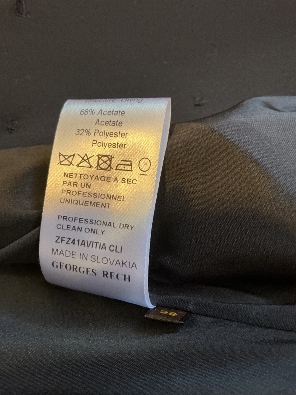GEORGES RECH Navy Double-Breasted Peacoat with Leather Trim - Size FR 38 / US 6 - Picture 7 of 7